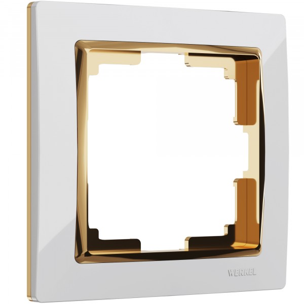 Рамка на 1 пост Werkel WL03-Frame-01-white-GD Snabb (белый/золото) - купить в Тюмени
