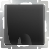 Розетка влагозащищенная с заземлением с защитной крышкой и шторками Werkel WL08-SKGSC-01-IP44 Черная матовая - купить в Тюмени