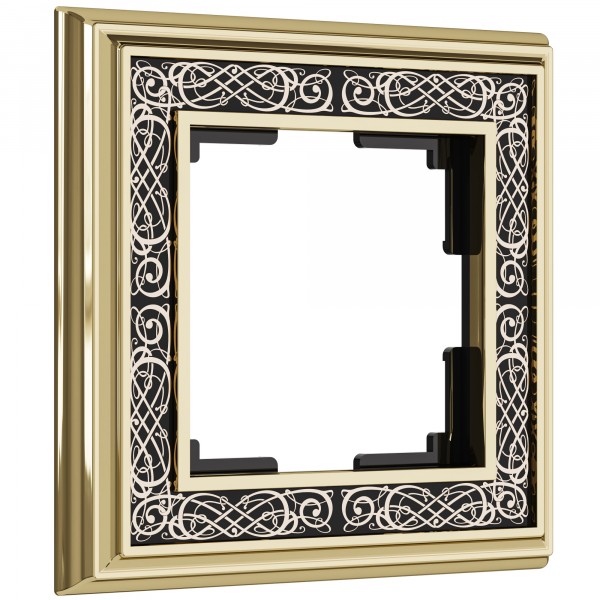 Рамка на 1 пост WL77-Frame-01 Palacio Gracia (золото/черный) - купить в Тюмени