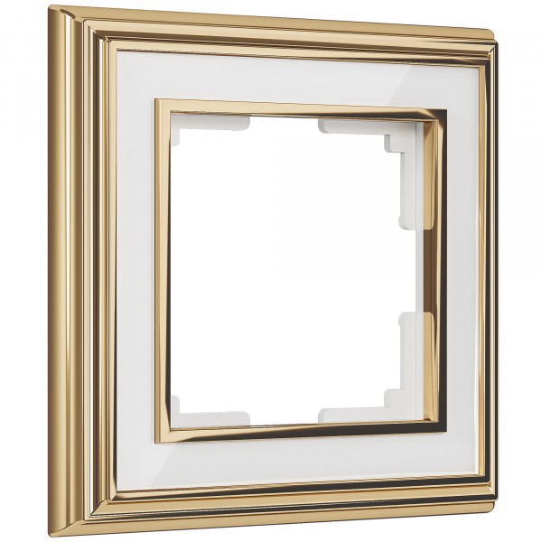 Рамка на 1 пост Werkel WL17-Frame-01 Palacio (золото / белый) - купить в Тюмени