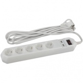 USF-5es-1.5m-USB-W Сетевой фильтр ЭРА (белый) с заземл, 3x0,75мм2, с выкл, 5гн+2USB, 1.5м - купить в Тюмени